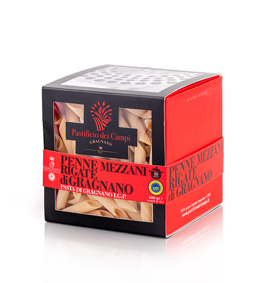 Penne Mezzani Rigate Di Grangnano IGP 500g PASTIFICIO DEI CAMPI T01, Buonappetito